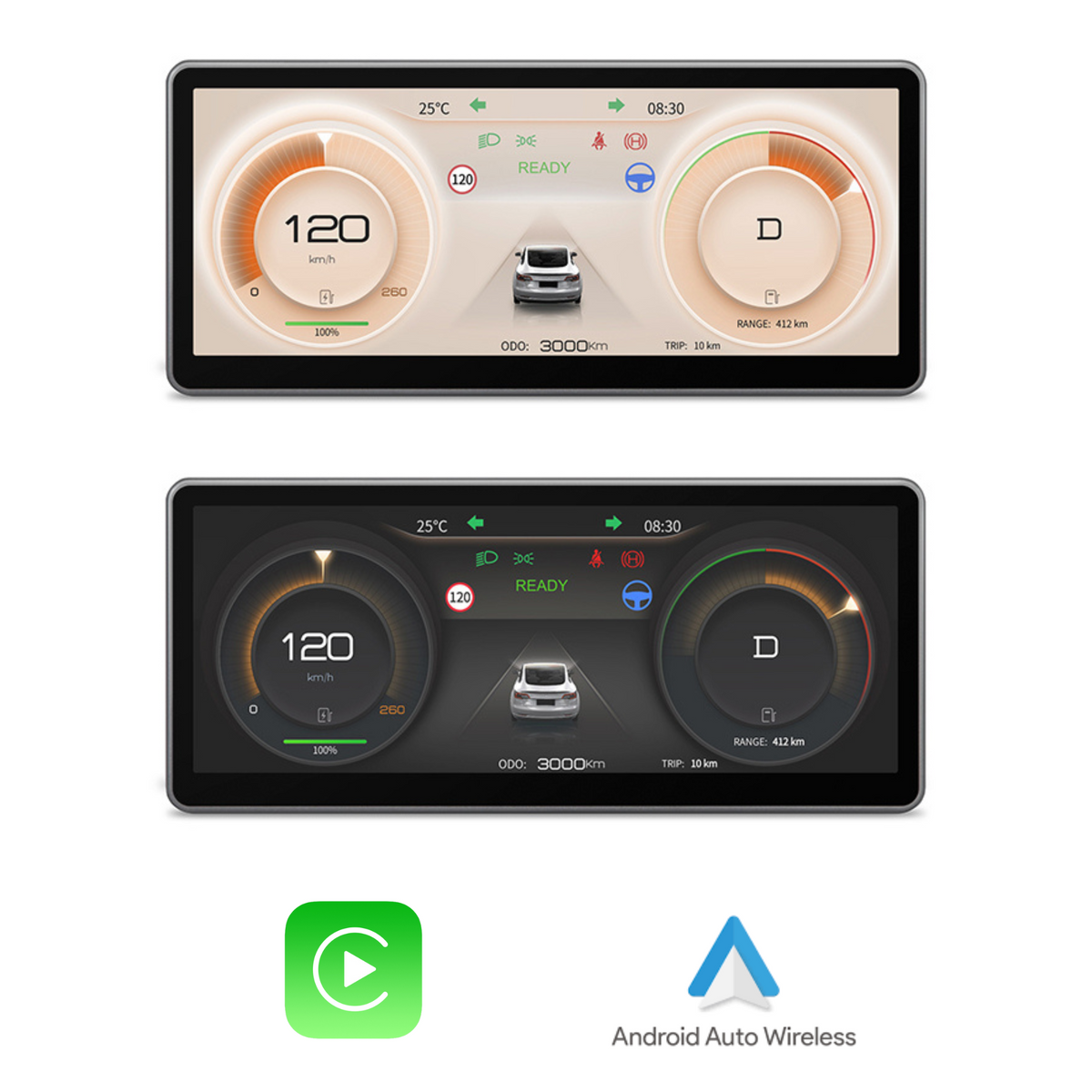 Tesla Model 3/Y HD Digital Dashboard Display with Wireless CarPlay & Android Auto